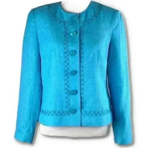 New Lester Square blazer size 8p blue embroidered